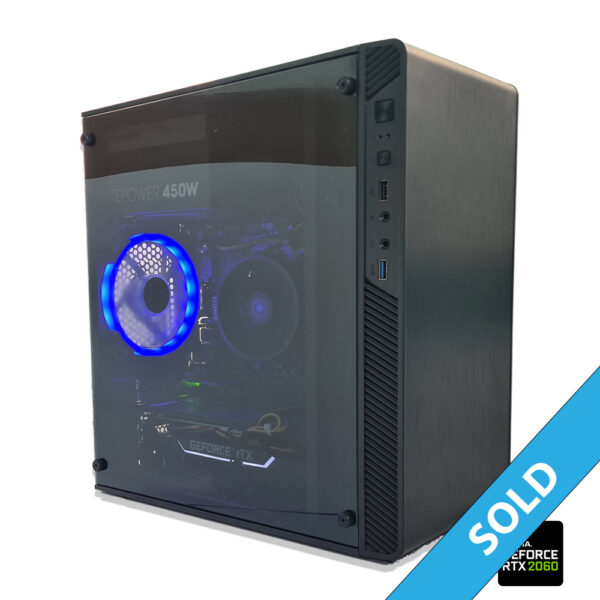 Custom Gaming PC Ryzen 5 3600, 16GB, 1TB NVMe, RTX2060, W11, WiFi Refurbished Tower